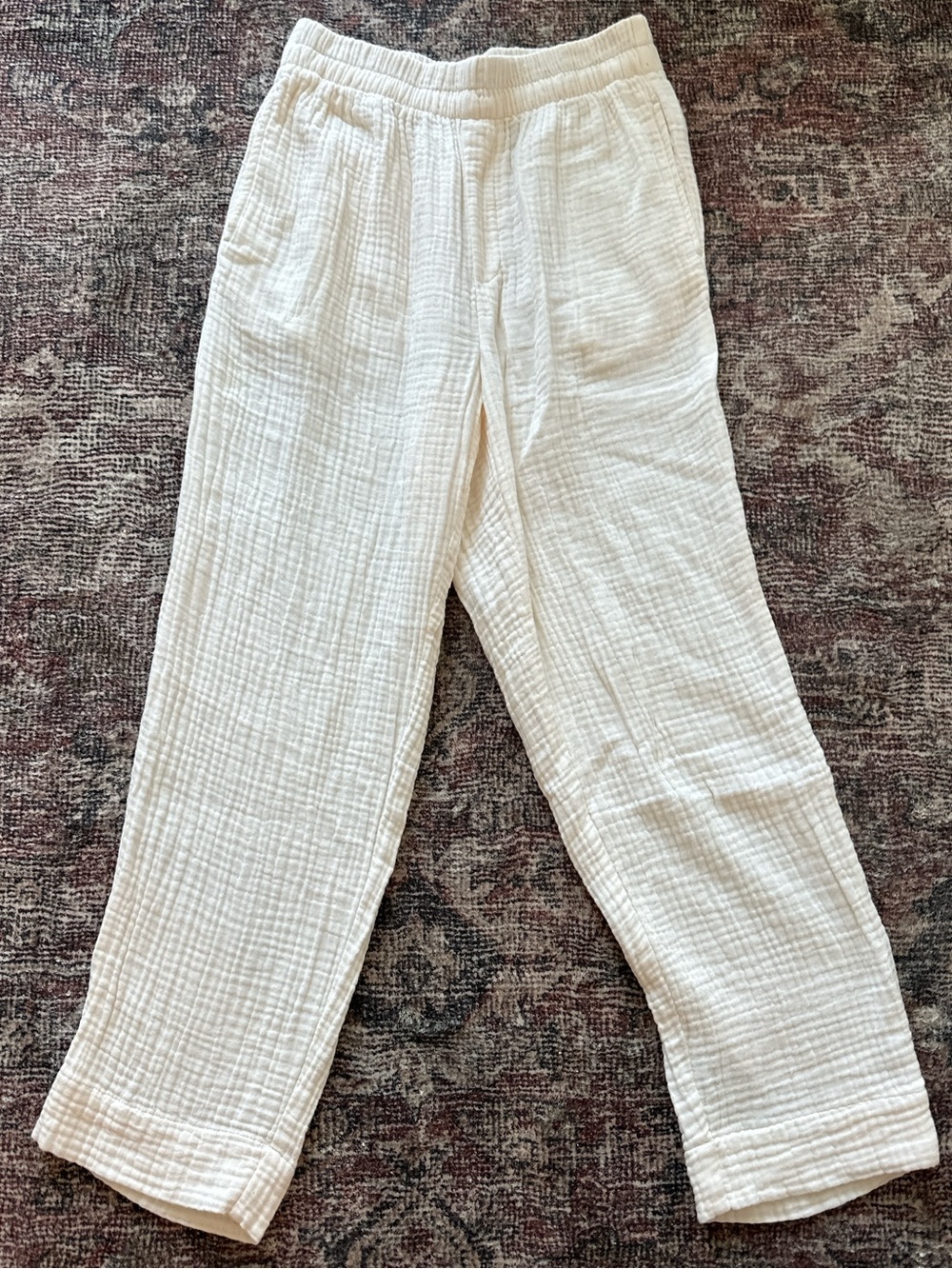 NWOT Madewell 100% Cotton Cream Loungewear Casual Pants Size XS Summer Cozy